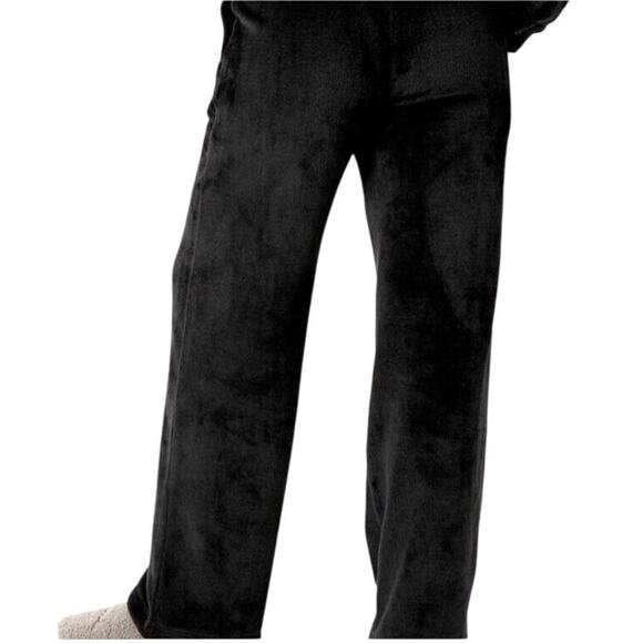 Victoria secret PINK Teddy Wide Leg Pajama Pants sz XL Black - Picture 2 of 11